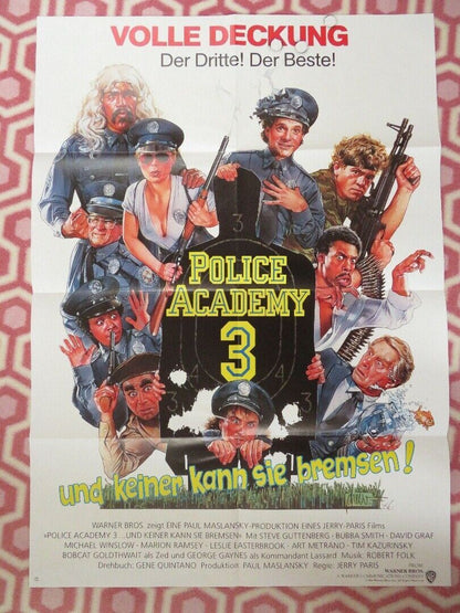 POLICE ACADEMY 3 - BACK IN TRAINING GERMAN A1 (33"x 23") POSTER STEVE GUTTENBERG