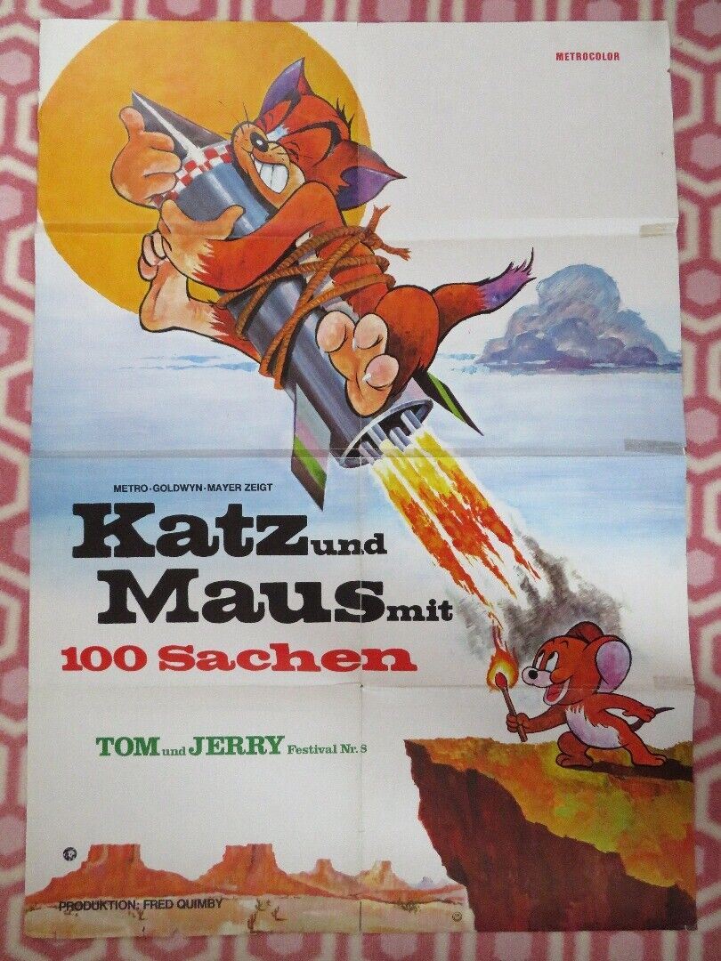 TOM AND JERRY KATZ UND MAUS MIT 100 SACHEN GERMAN A1 (33"x 23") POSTER F.QUIMBY