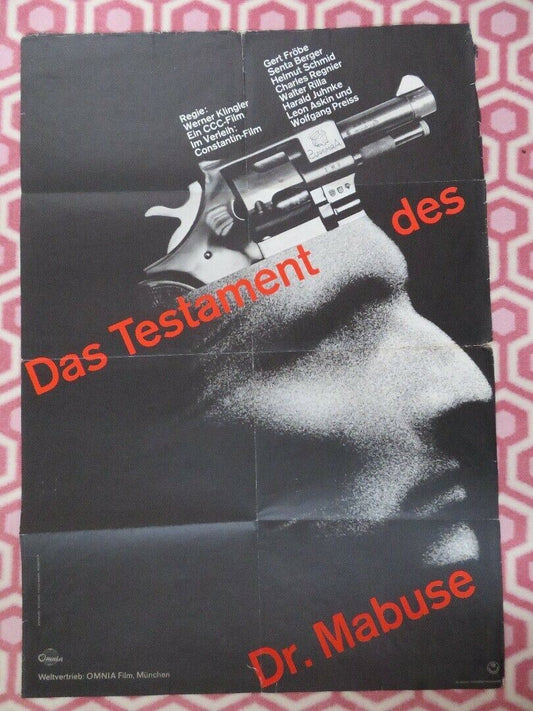 THE TERROR OF DOCTOR MABUSE GERMAN A1 (33"x 23") POSTER WERNER KLINGLER 1962