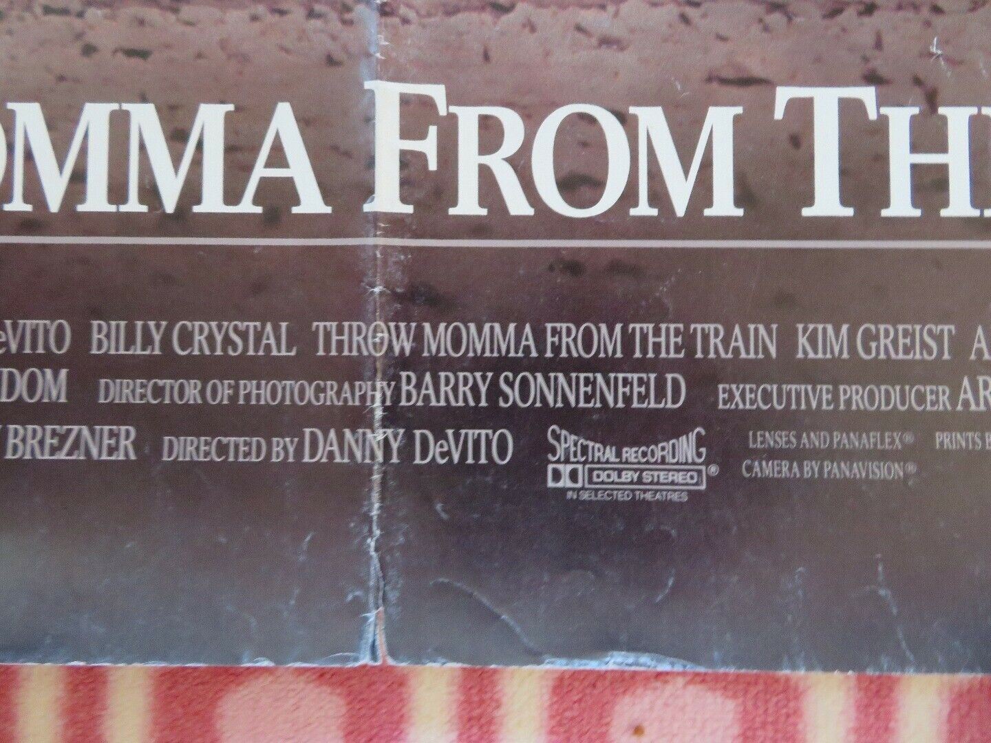 THROWN MOMMA FROM THE TRAIN US ONE SHEET  POSTER DANNY DEVITO 1987