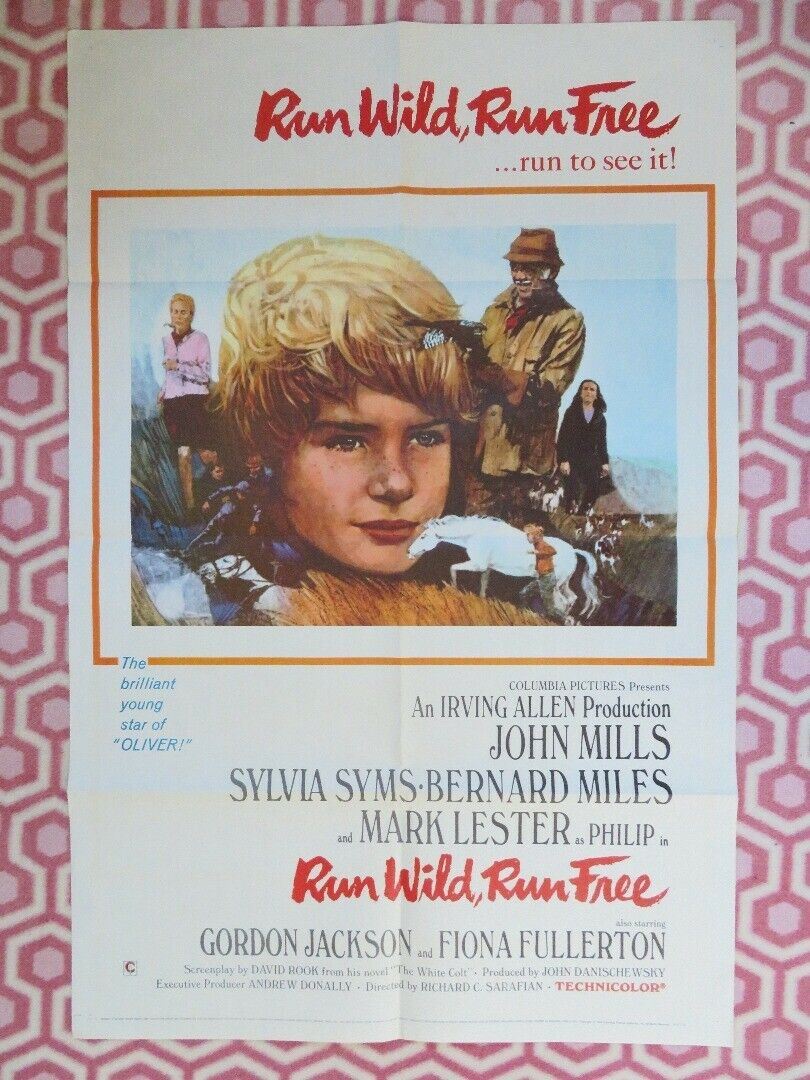 RUN WILD RUN FREE US ONE SHEET POSTER JOHN MILLS 1969