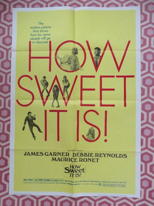 HOW SWEET IT IS US ONE SHEET POSTER JAMES GARNER DEBBIE REYNOLDS 1968