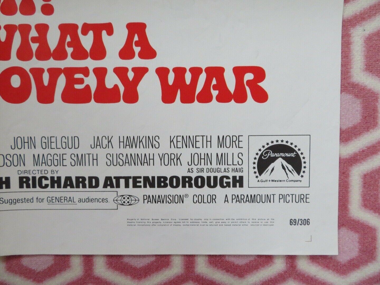 OH WHAT A LOVELY WAR  US ONE SHEET POSTER DIRK BOGARDE PHYLLIS CALVERT 1969