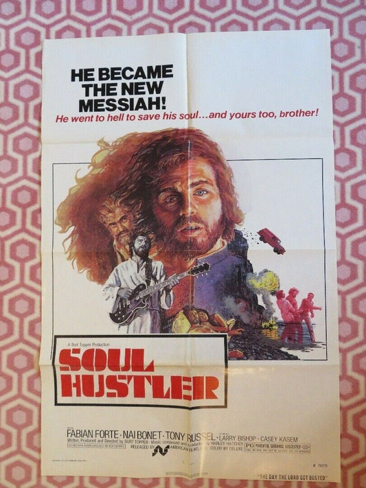 SOUL HUSTLER/ THE DAY THE LORD GOT BUSTED ONE SHEET POSTER BURT TOPPER