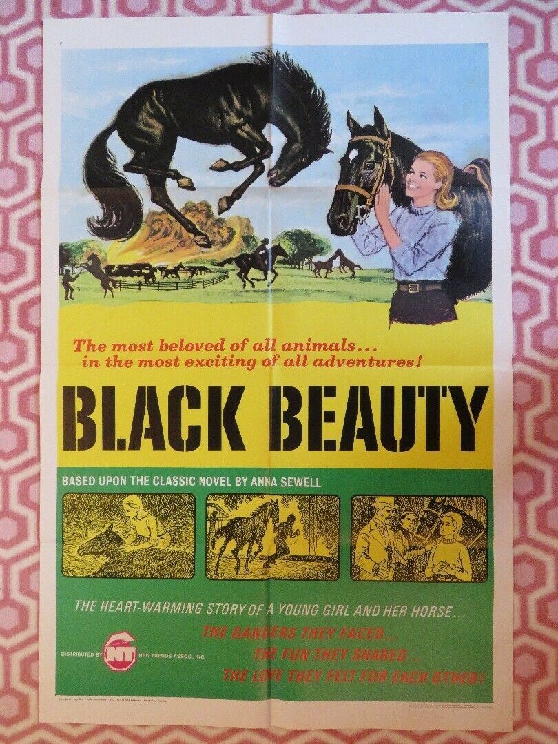 BLACK BEAUTY ONE SHEET POSTER ANNA SEWELL MONA FREEMAN 1966 O.R 1946