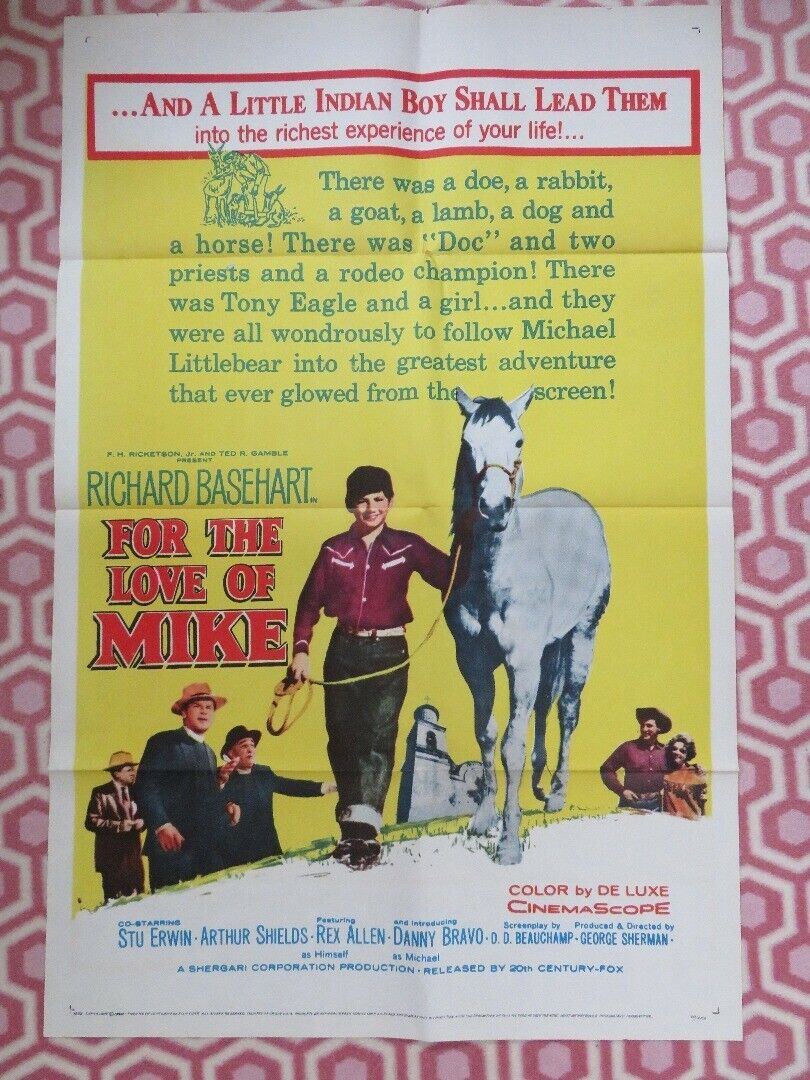 FOR THE LOVE OF MIKE US ONE SHEET POSTER RICHARD BASEHART 1960