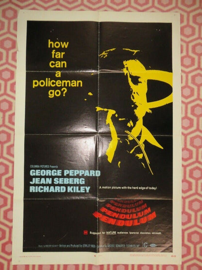 PENDULUM US ONE SHEET POSTER GEORGE PEPPARD 1969