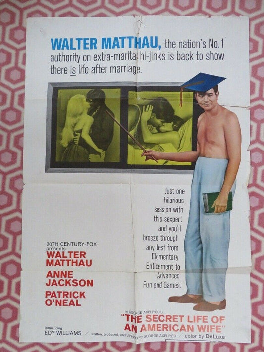 THE SECRET LIFE OF AN  AMERICAN WIFE US ONE SHEET POSTER WALTER MATTHAU 1968