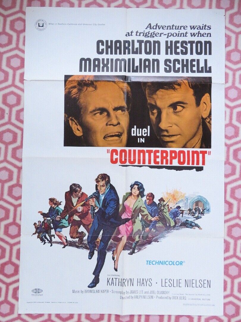 COUNTERPOINT US ONE SHEET POSTER CHARLTON HESTON 1967 68/6