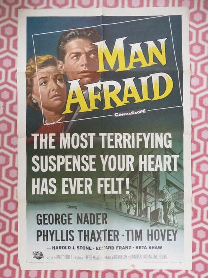 MAN AFRAID US ONE SHEET POSTER GEORGE NADER 1957