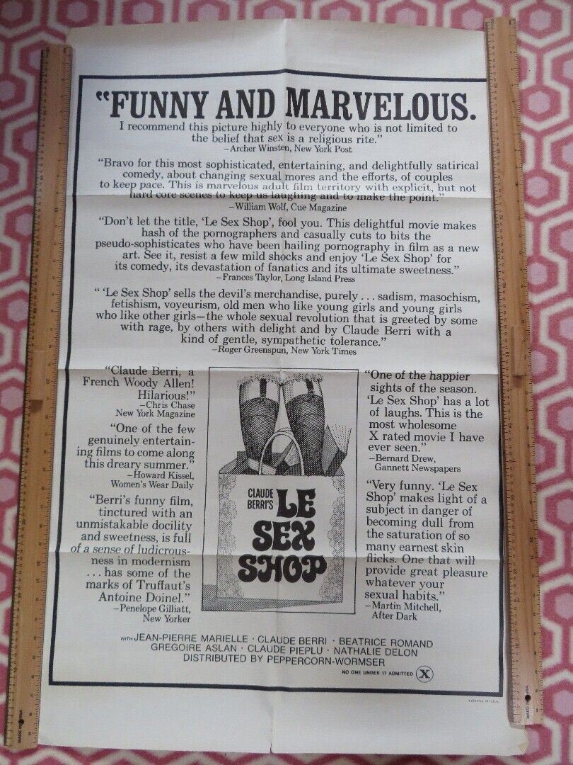 LE SEX SHOP US ONE SHEET POSTER CLAUDE BERRI 1972