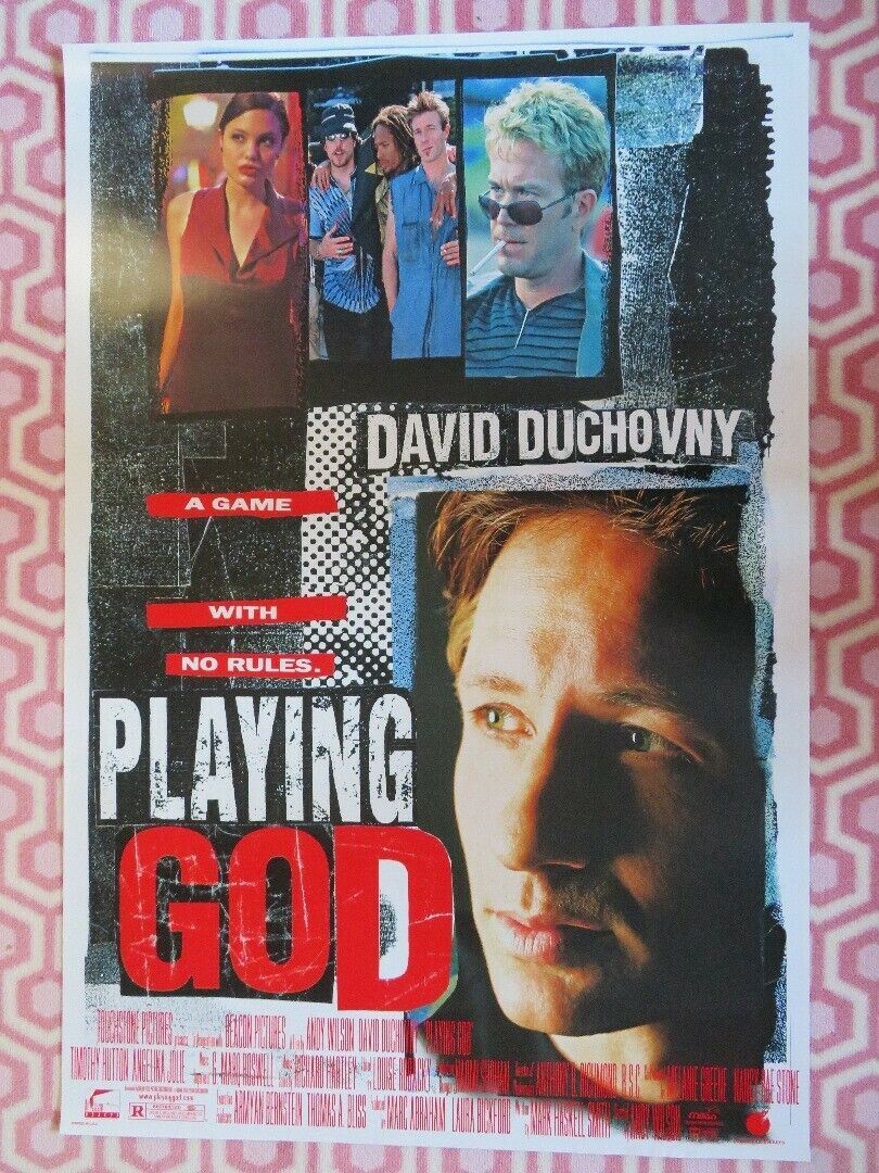 PLAYING GOD US ONE SHEET ROLLED POSTER DAVID DUCHOVNY  ANGELIA JOLIE 1997