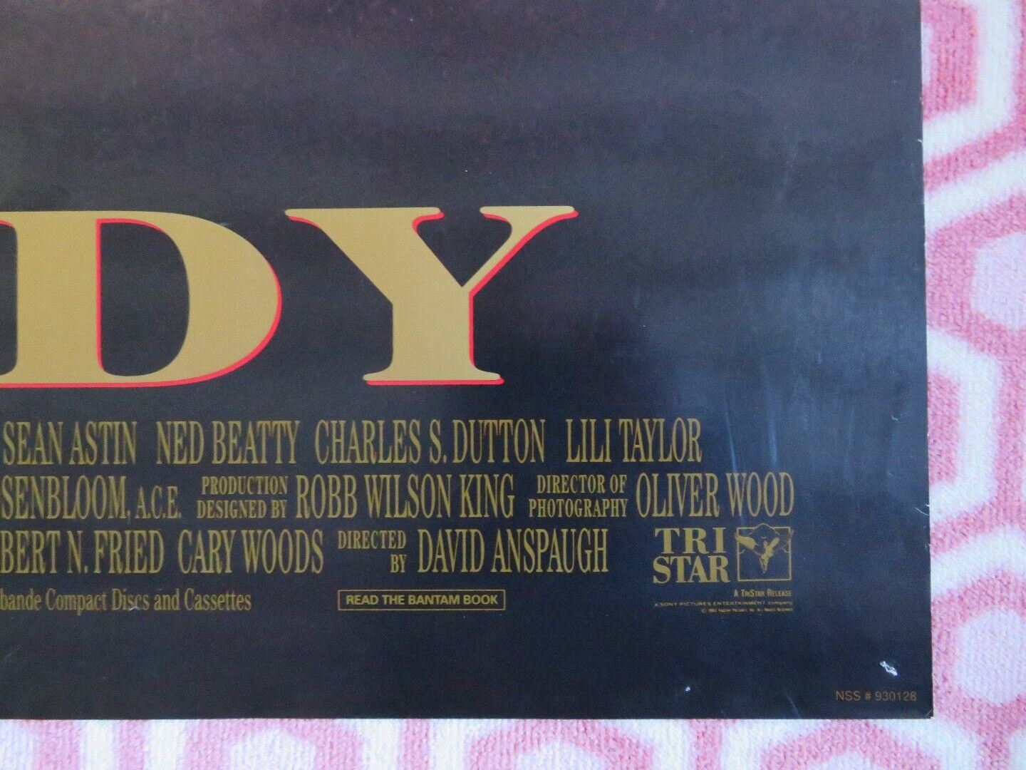 RUDY US ONE SHEET ROLLED POSTER SEAN ASTIN  1993