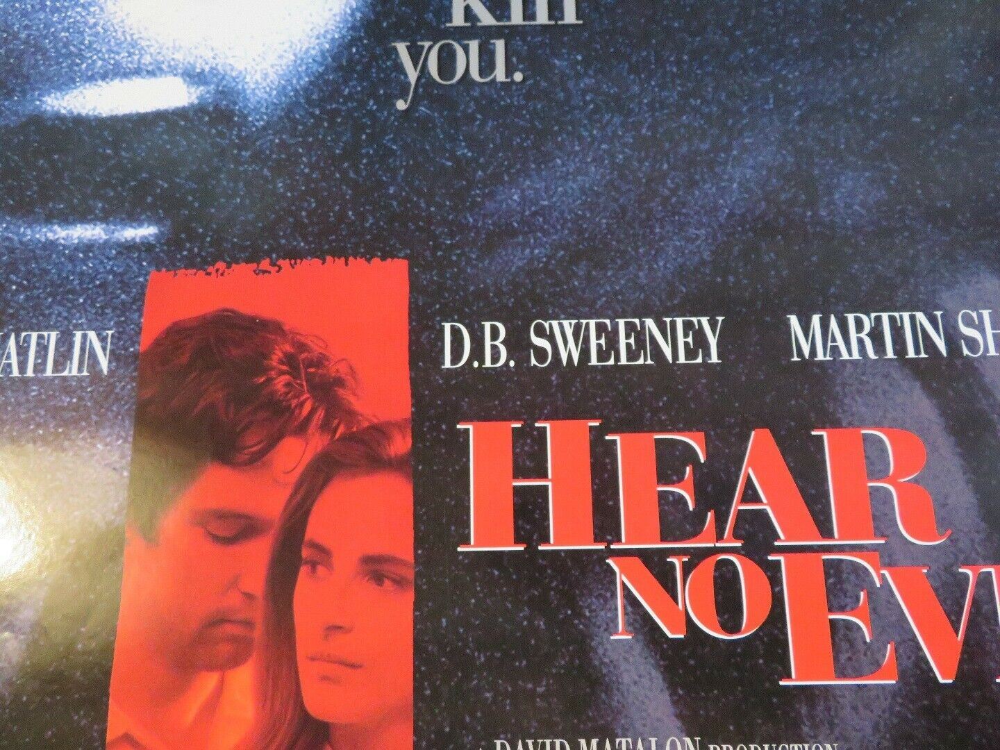 HEAR NO EVIL US ONE SHEET ROLLED POSTER MARLEE MATLIN MARTIN SHEEN 1993