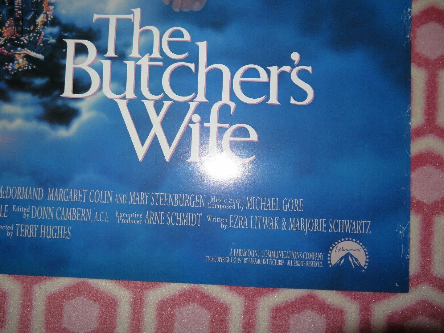 THE BUTCHER'S WIFE US ONE SHEET ROLLED POSTER DEMI MOORE JEFF DANIELS 1991