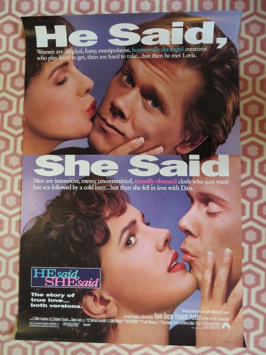 HE SAID SHE SAID US ONE SHEET ROLLED POSTER KEVIN BACON 1991