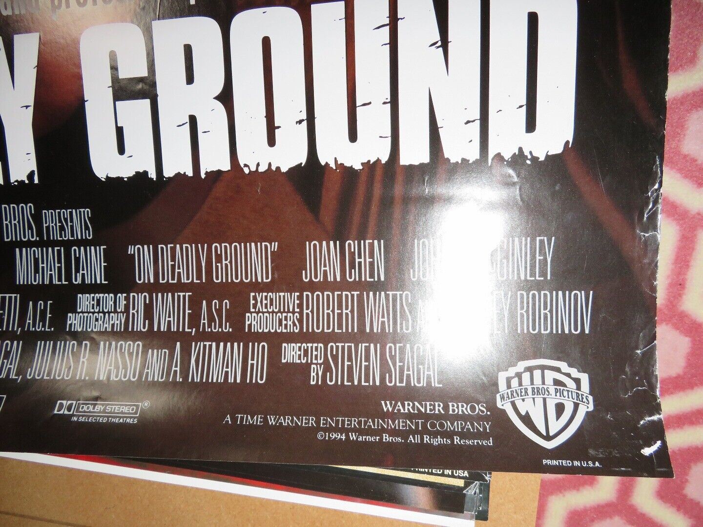 ON DEADLY GROUND US ONE SHEET ROLLED POSTER STEVEN SEAGAL 1994