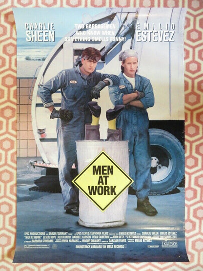 MEN AT WORK US ONE SHEET ROLLED POSTER CHARLIE SHEEN EMILIO ESTEVEZ  1990