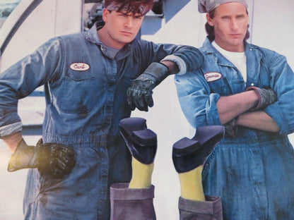 MEN AT WORK US ONE SHEET ROLLED POSTER CHARLIE SHEEN EMILIO ESTEVEZ  1990