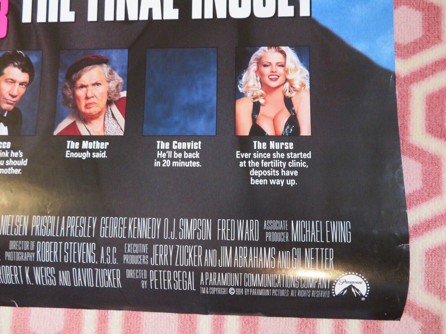 NAKED GUN 33 1/3 THE FINAL INSULT US ONE SHEET ROLLED POSTER LESLIE NIELSON 1994