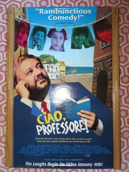 CIAO, PROFESSORE! VHS US ONE SHEET ROLLED POSTER PAOLO VILLAGGIO 1992