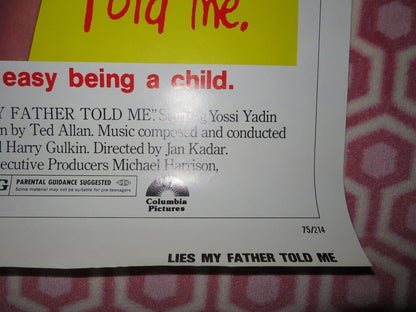 LIES MY FATHER TOLD ME US ONE SHEET ROLLED POSTER YOSSI YADIN  1975