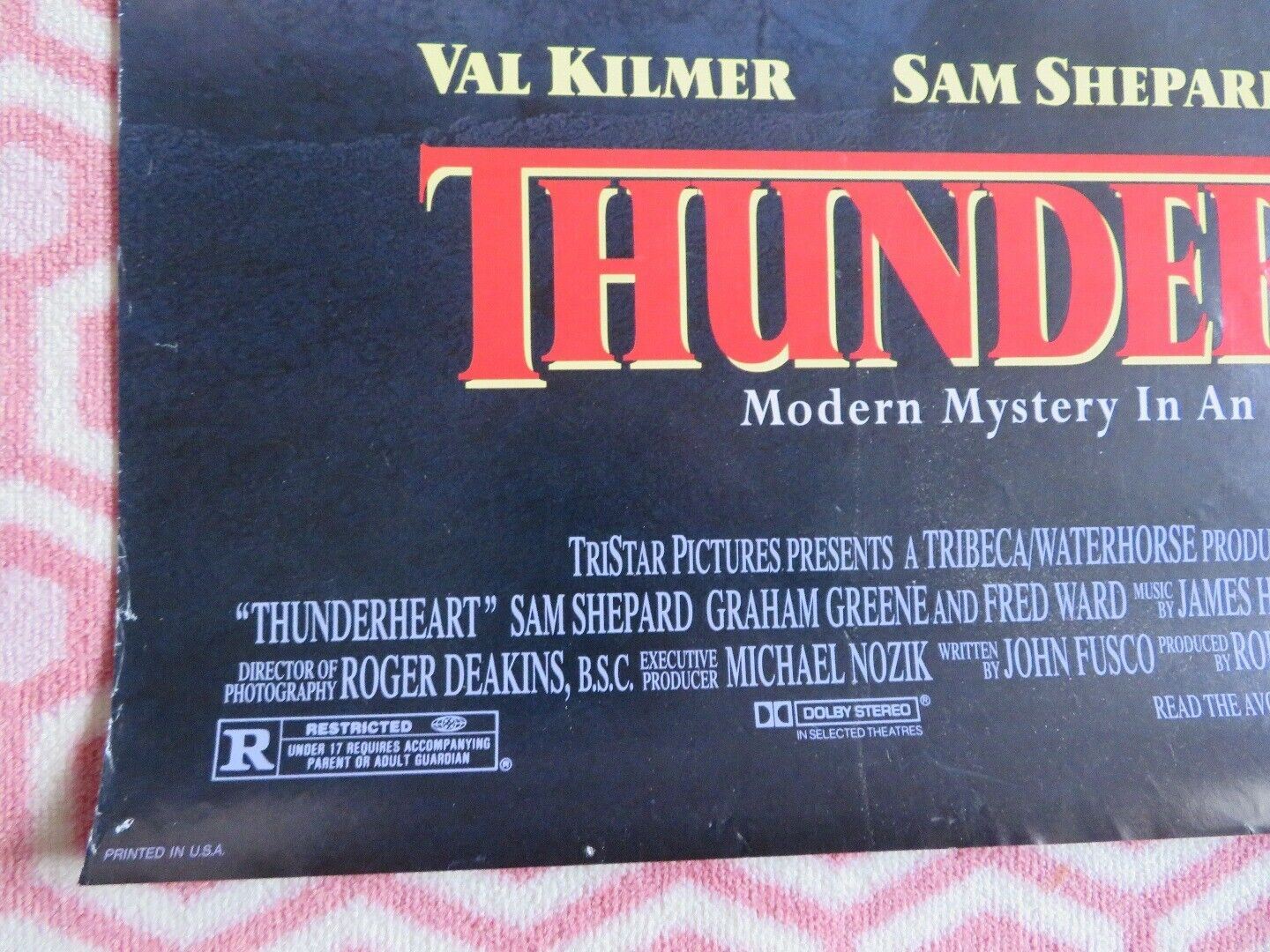 THUNDERHEART ONE SHEET ROLLED POSTER VAL KILMER SAM SHEPARD 1992