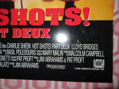 HOT SHOTS! PART DEUX ONE SHEET ROLLED POSTER CHARLIE SHEEN  1993