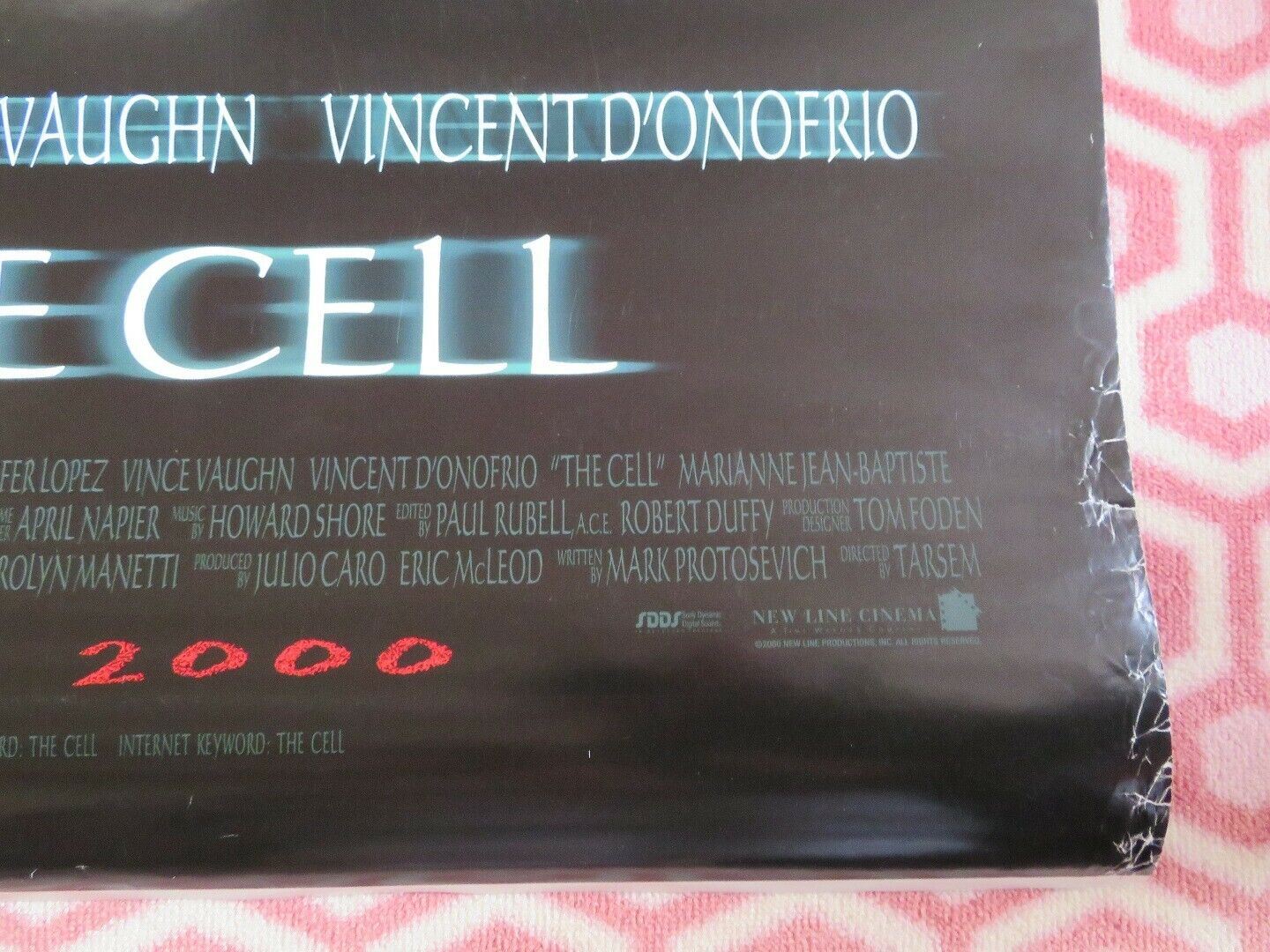 THE CELL ONE SHEET ROLLED POSTER JENNIFER LOPEZ VINCE VAUGHN 2000