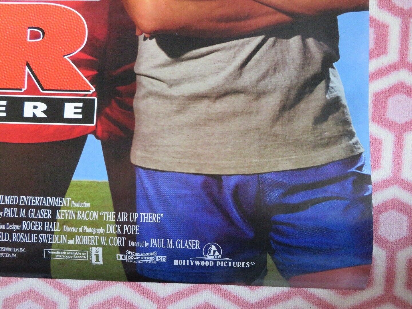 THE AIR UP THERE ONE SHEET ROLLED POSTER KEVIN BACON  1994