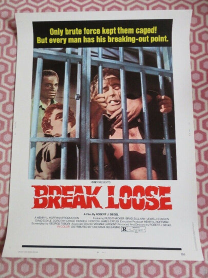 BREAK LOOSE / PARADES 30"x 40" ON CARD ROLLED POSTER RELEASE RUSS THACKER  1972