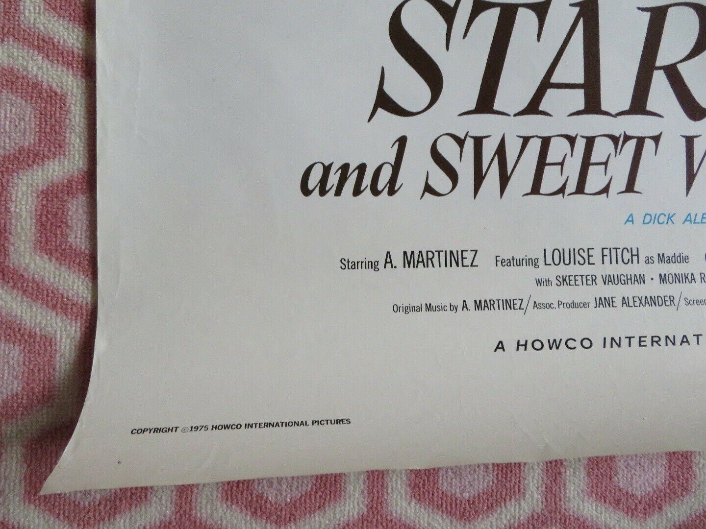 STARBIRD AND SWEET WILLIAM  ONE SHEET ROLLED POSTER A.MARTINEZ 1973