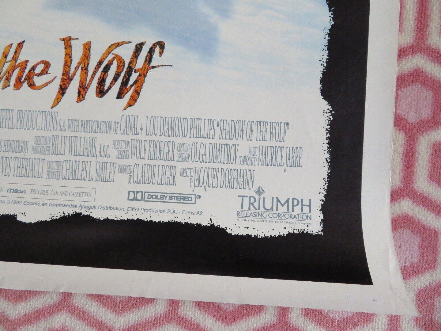 SHADOW OF THE WOLF ONE SHEET ROLLED POSTER TOSHIRO MIFUNE 1992