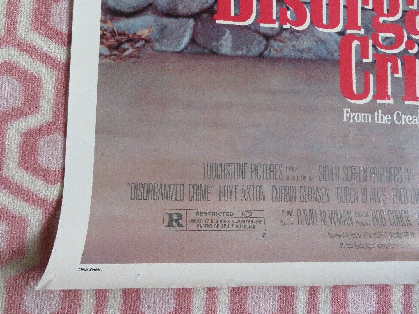 DISORGANIZED CRIME ONE SHEET ROLLED POSTER HOYT AXTON 1989