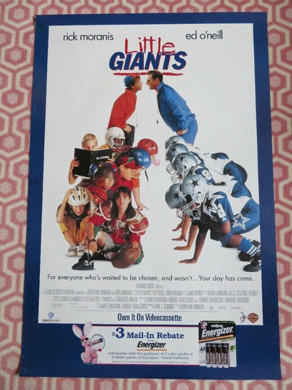 LITTLE GIANTS VHS VIDEO ONE SHEET POSTER ROLLED RICK MORANIS ED' O'NEILL 1994