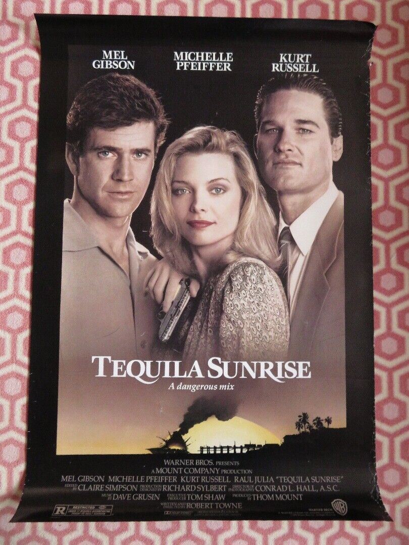 TEQUILA SUNRISE ONE SHEET ROLLED POSTER MEL GIBSON KURT RUSSELL  1988