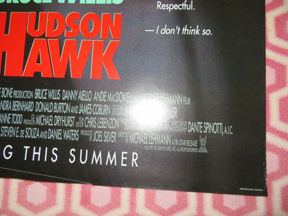 HUDSON HAWK ONE SHEET ROLLED POSTER BRUCE WILLIS  ADVANCE 1991