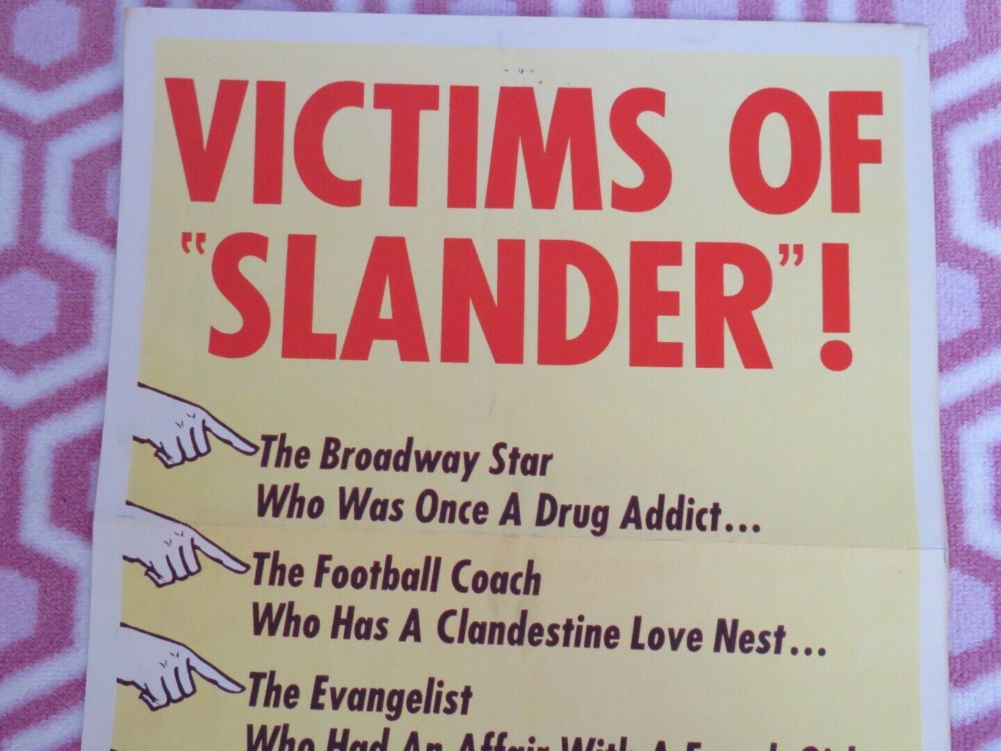 SLANDER US INSERT (14"x 36") POSTER VAN JOHNSON ANN BLYTH 1957