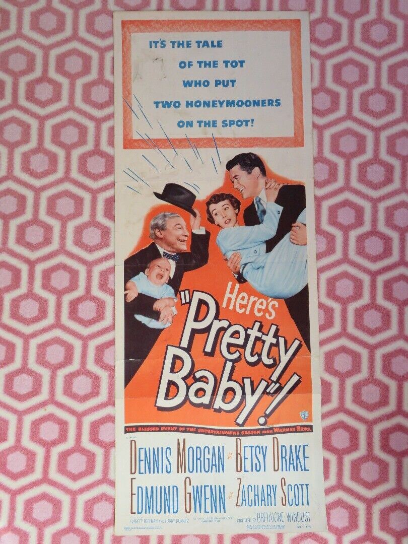 PRETTY BABY US INSERT (14"x 36") POSTER DENNIS MORGAN BETSY DRAKE 1950