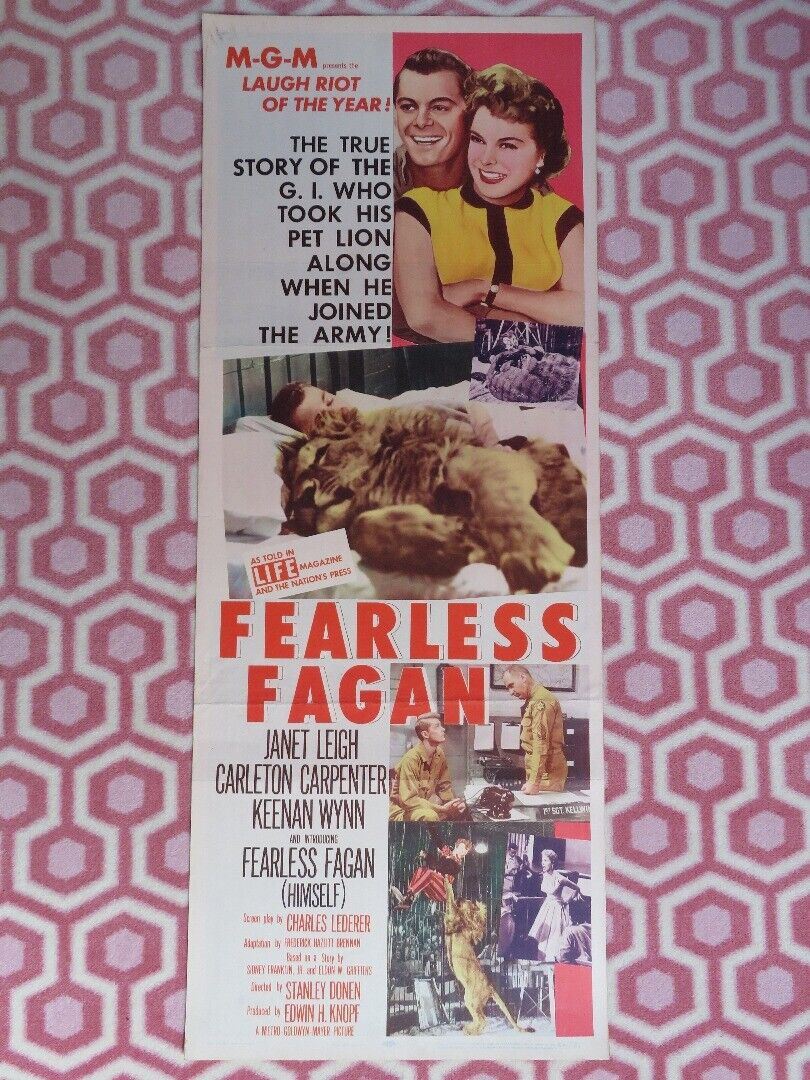 FEARLESS FAGAN US INSERT (14"x 36") POSTER JANET LEIGH CARLETON CARPENTER 1956