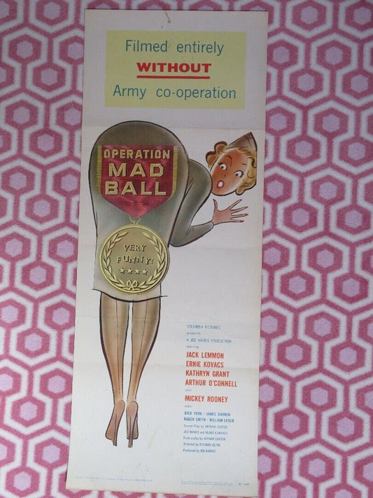 OPERATION MAD BALL US INSERT (14"x 36") POSTER JACK LEMMON ERNIE KOVACS 1957