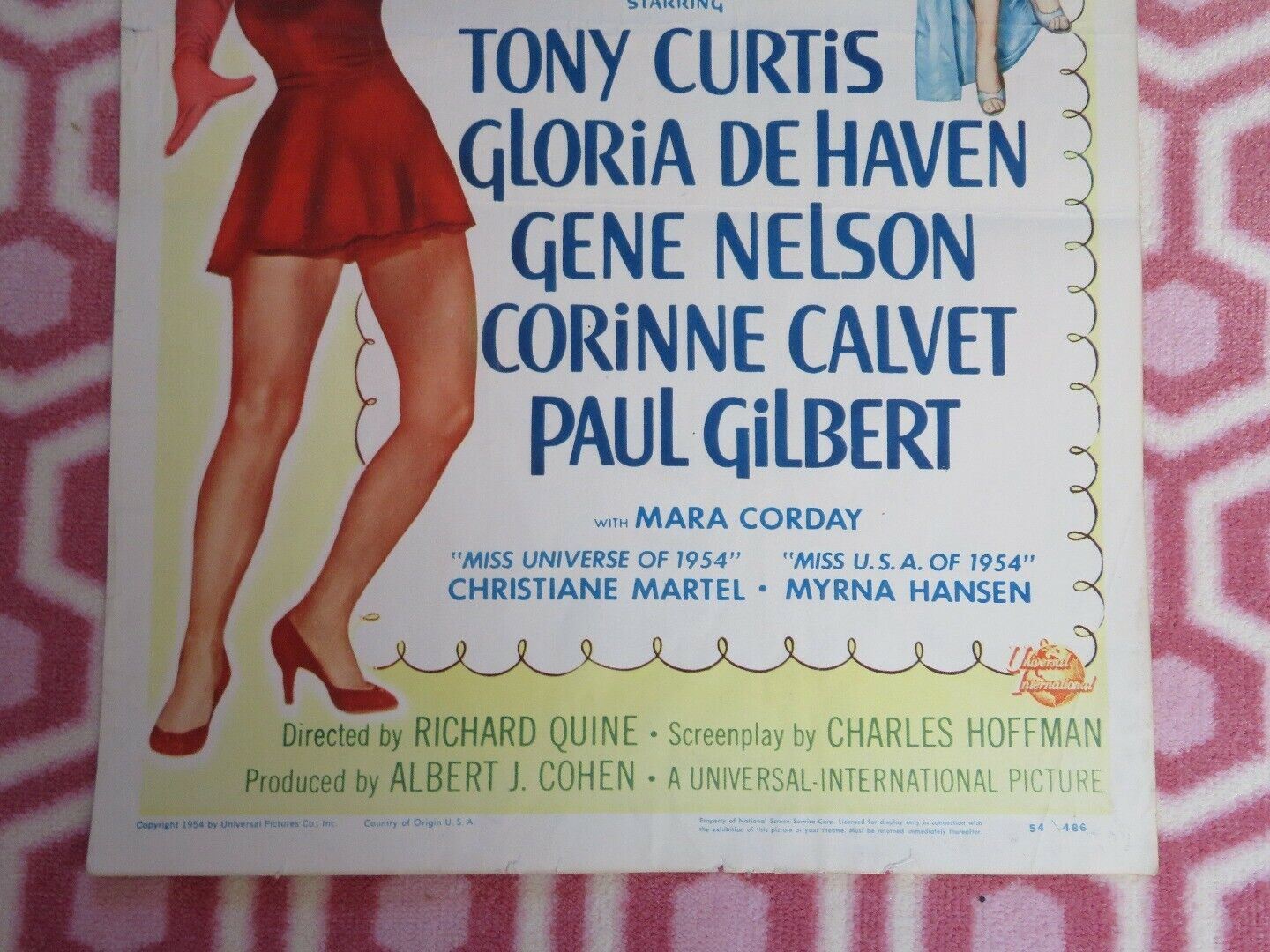 SO THIS IS PARIS US INSERT (14"x 36") POSTER TONY CURIS GLORIA DE HAVEN 1954