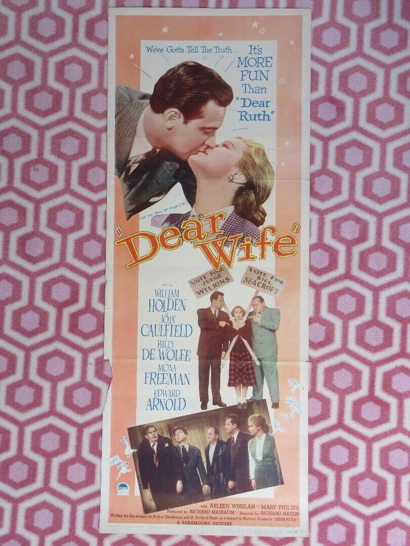 DEAR WIFE US INSERT (14"x 36") POSTER WILLIAM HOLDEN JOAN CAULFIELD 1949