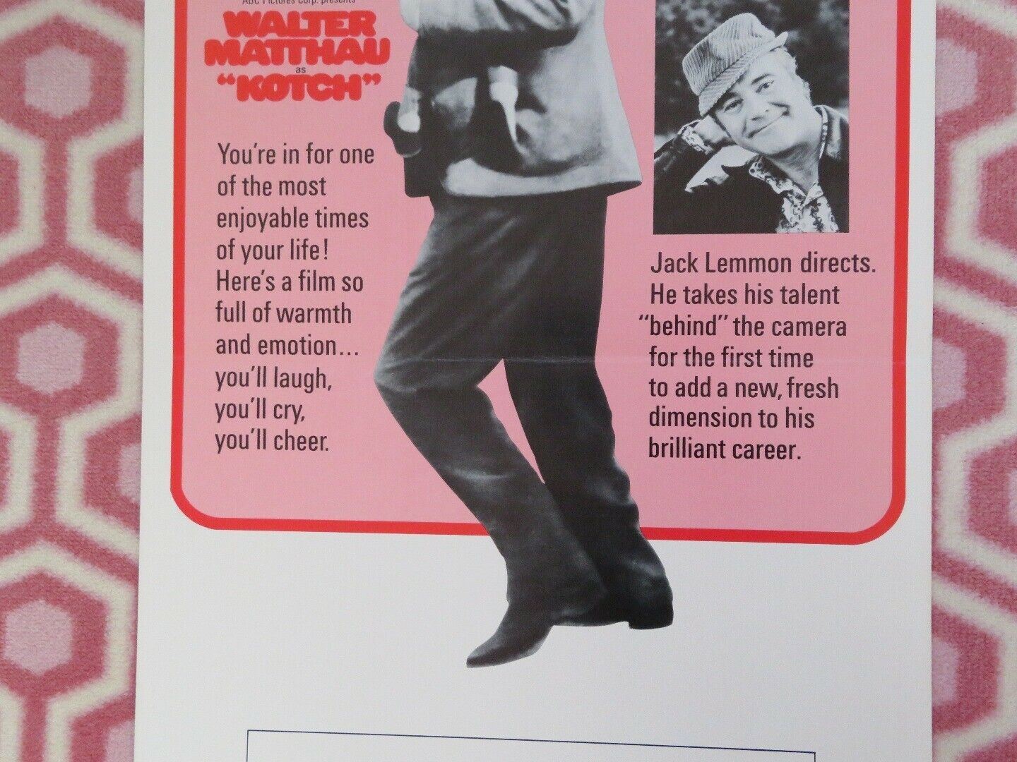 KOTCH US INSERT (14"x 36") POSTER WALTER MATTHAU JACK LEMMON 1971