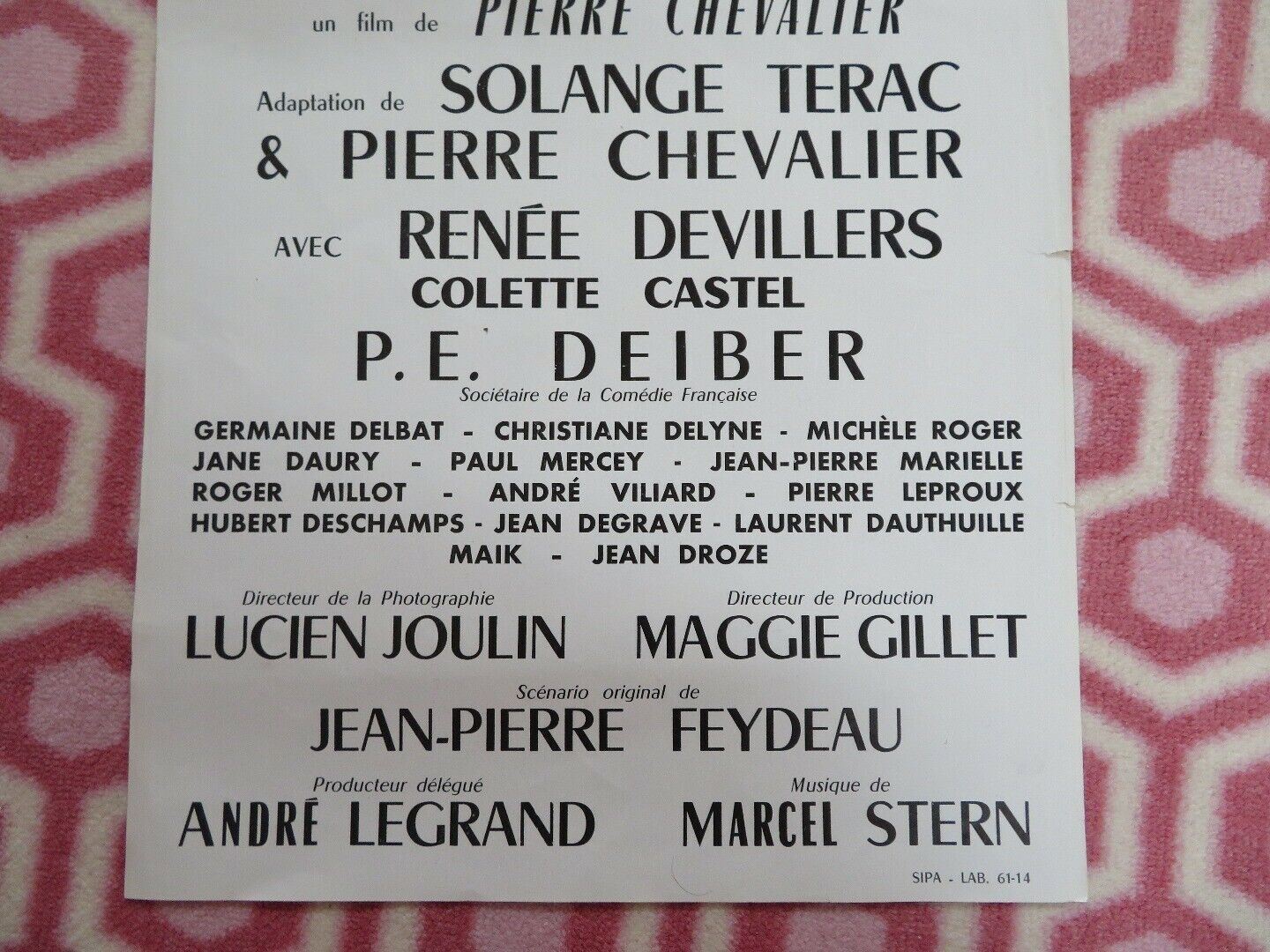 FERNAND CLOCHARD FRENCH (39.5"x 12") POSTER PIERRE CHEVALIER 1957