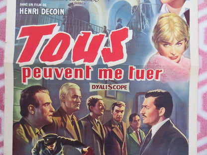 TOUS PEUVENT ME TURE/ Anyone Can Kill Me BELGIUM POSTER FRANCOIS PERIER 1957