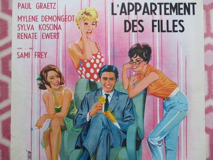 L'APPARTEMENT DES FILLES BELGIUM (23.5"x 15.5") POSTER MYLENE DEMONGEOT  1963