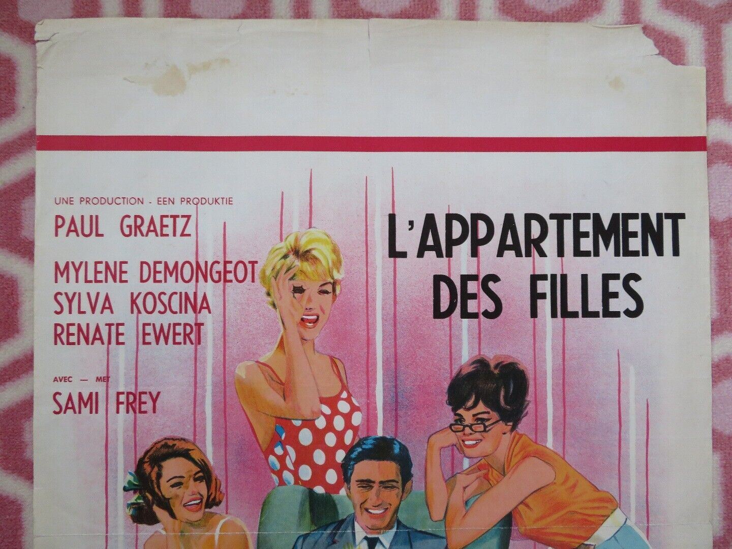 L'APPARTEMENT DES FILLES BELGIUM (23.5"x 15.5") POSTER MYLENE DEMONGEOT  1963