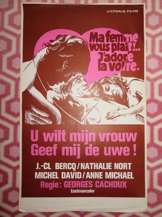 MA FEMME VOUS PLAIT!.. J'ADORE LA VORRE BELGIUM (24"x 14.5") POSTER MICHEL DAVID