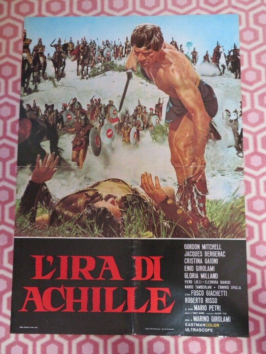 L'IRA DI ACHILLE  Fury of Achilles ITALIAN FOGLIO POSTER GORDON MITCHELL 1962